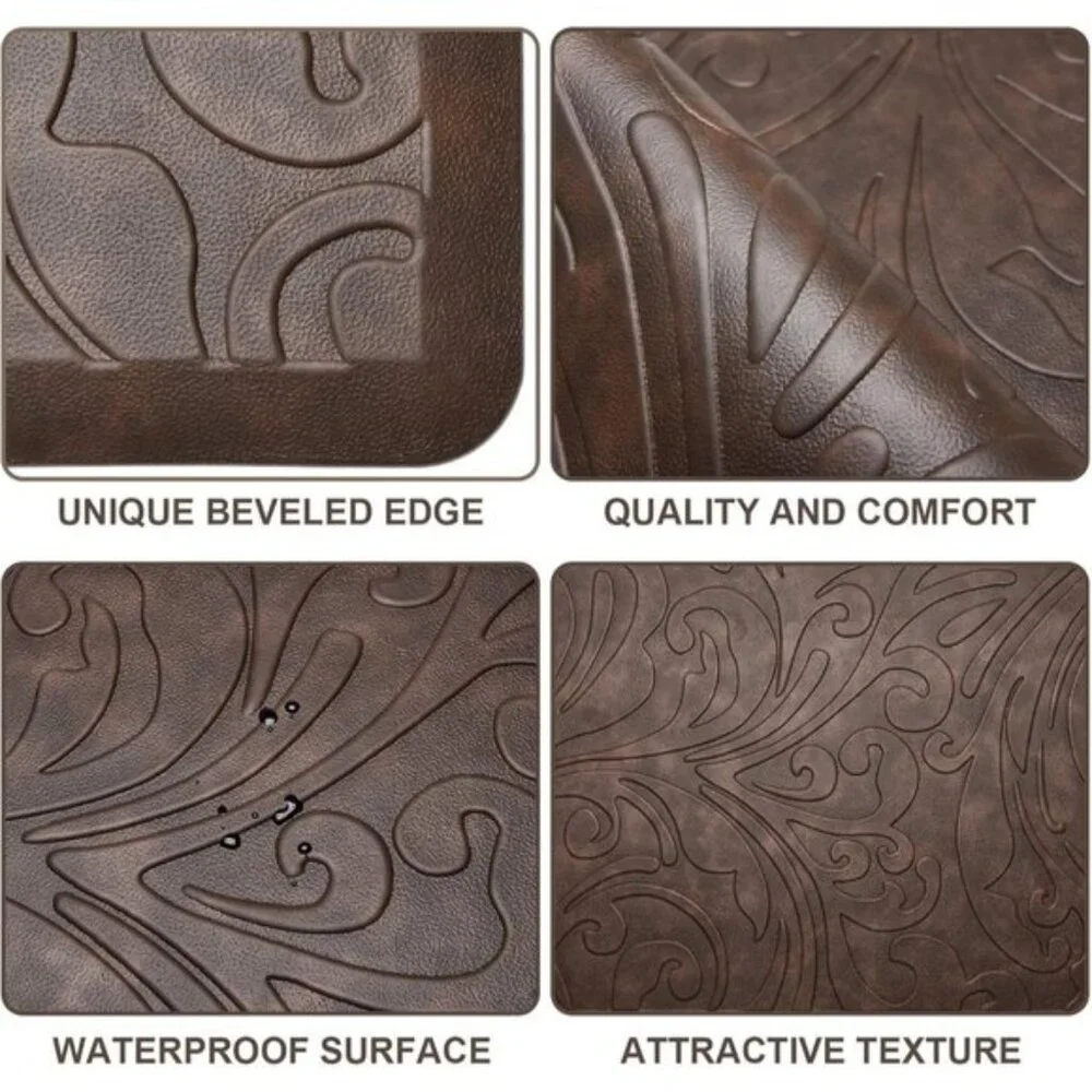 New 17.3 x 60In Cushioned Kitchen Mat, Anti-Fatigue Waterproof Non-Slip Rug